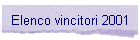 Elenco vincitori 2001